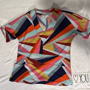 Multicolored V-Neck Crosby Blouse
